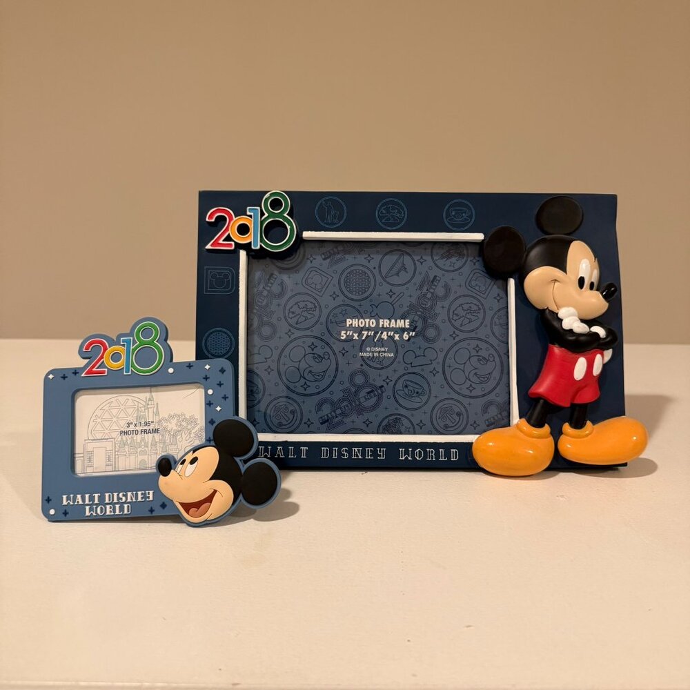 Mickey Mouse Walt Disney World Orlando Florida 2018 Photo Frames Set of 2 (Blue)
